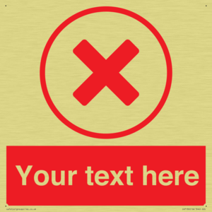 Custom red background, red cross in circle sign